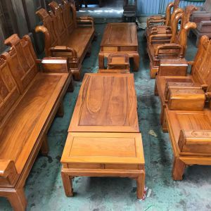 Bộ Bàn Ghế Âu Á hộp gỗ đỏ 240cm