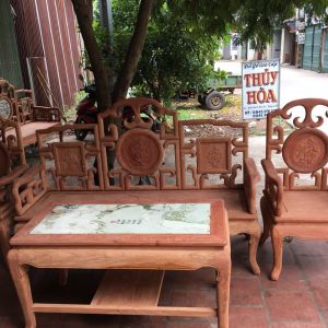 Bộ ghế móc mỏ gỗ hương Lào 6 món